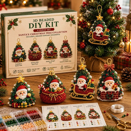 ⏳ Last Day 49% OFF – 🎄 Beginner-Friendly DIY 3D Christmas Beaded Ornament Kit | Complete 4-Piece Set with Glass Beads, All Tools & Step-by-Step Guide Included 💕