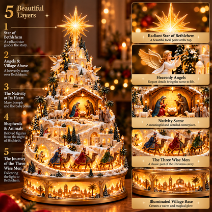 🎄 Lighted Nativity Christmas Village – A Meaningful Bethlehem Centerpiece