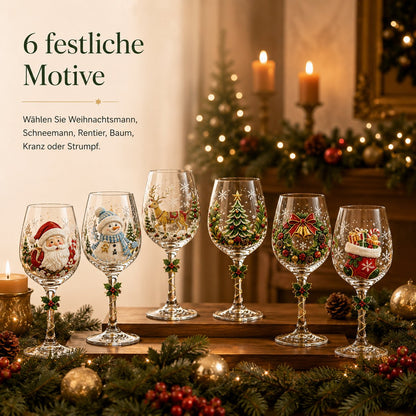 🎄Christmas stemware with a festive motif