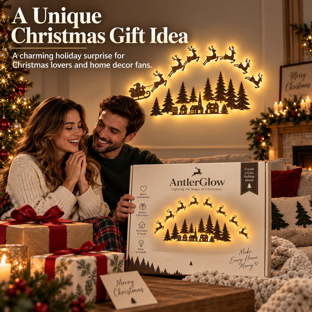 🎄🦌Magical Reindeer Christmas Wall Light