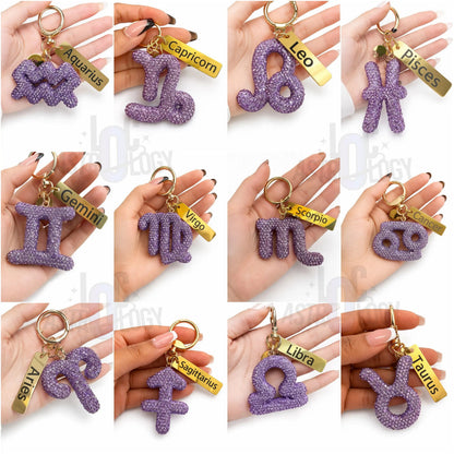 🔥LAST DAY 49% OFF-  Zodiac Bedazzled Bag Charm & Keychain
