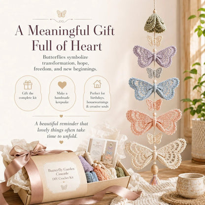 ❤️Beginner-Friendly🦋Butterfly Garden Cascade DIY Crochet Kit