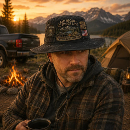 ☀️🚙American Outdoor Life Vintage Boonie Hat – Camp, Fish & Explore🎣