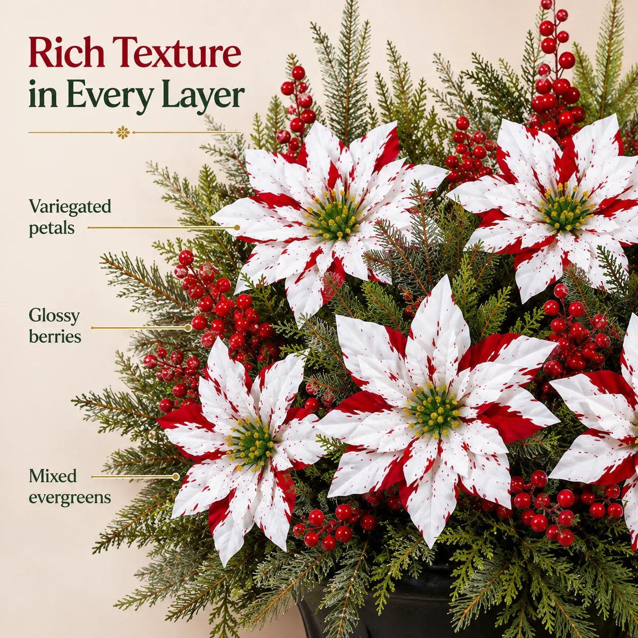 ❀Last Day 49% OFF🔥Christmas Poinsettia Planter Inserts