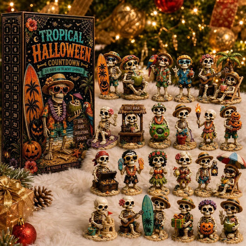 ✨24-Day Christmas Countdown Advent Calendar –Beach Vacation Skeleton Ornament