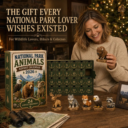 🐾 LAST DAY 49% OFF – 24 Days of National Park Wildlife Advent Calendar | 24 Unique Animal Collectibles Featuring Bison, Bears, Wolves, Eagles & More Wild Discoveries 🎄🏞️