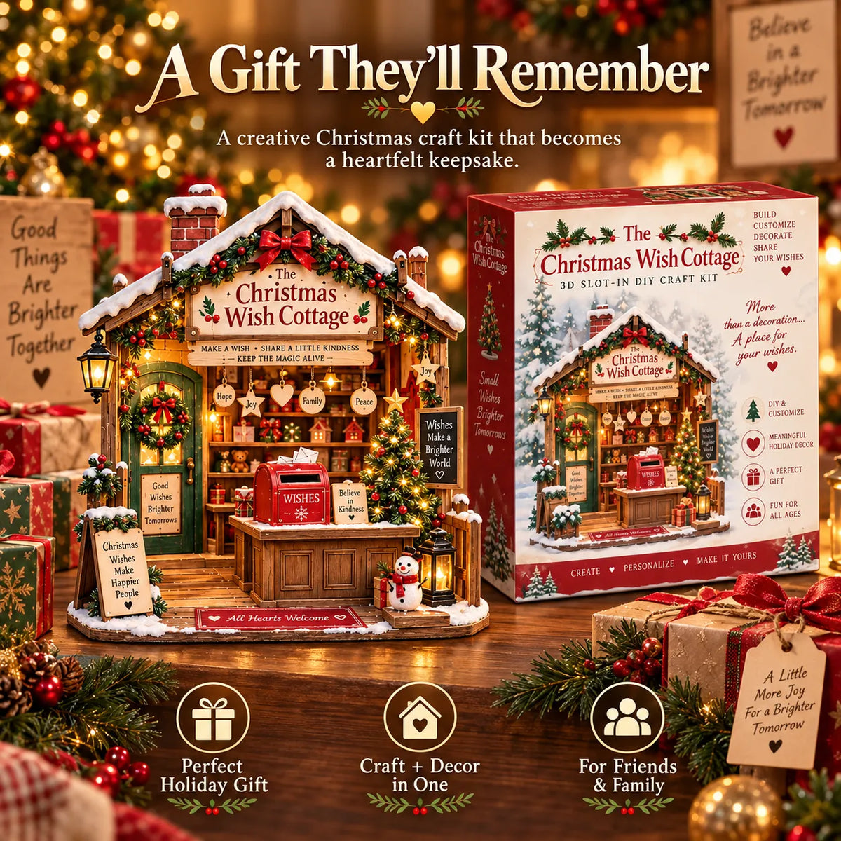 🎄 The Christmas Wish Cottage™-3D Slot-In DIY Christmas Craft Kit