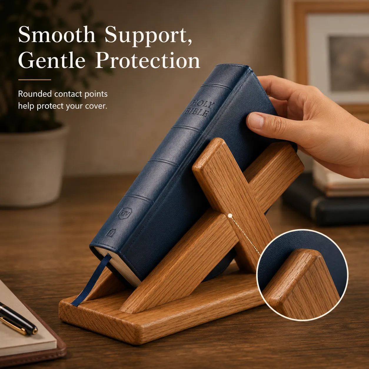Hand‑Crafted Wooden Bible Home Altar Sacred Tabletop Worship Stand For Daily Personal Devotion