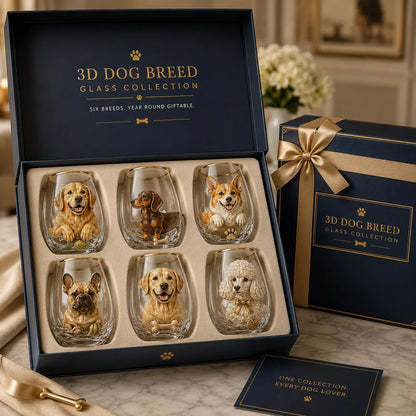 🐶 3D Dog Breed Glass Collection