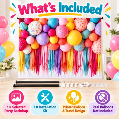 🎈✨ Balloon Backdrop Curtain — Create an Instant Party Scene with Colorful Balloon Style!