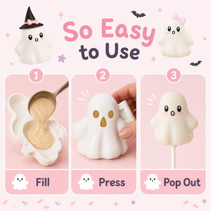 👻 Ghost Cake Pop Mold | Reusable Food-Safe Mold for Cute Spooky Treats, Parties & Creative Baking 🎃✨
