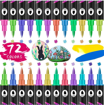 🎉🔥49%OFF - Dual Tip Acrylic Paint Pen Marker - 24/48/72 Colours