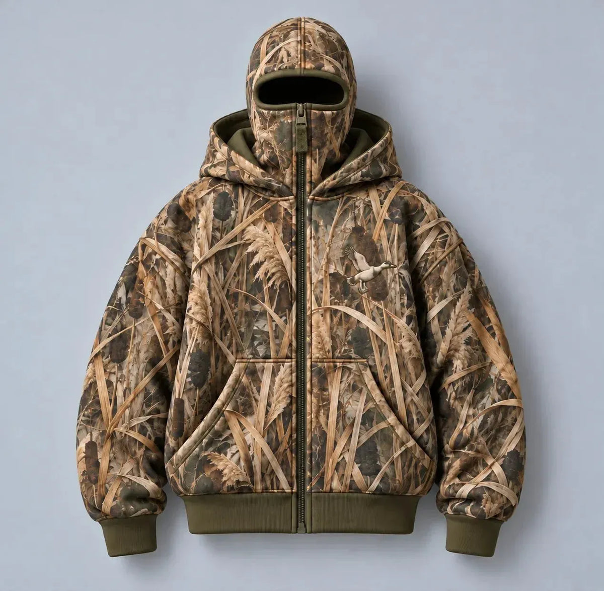 🦌 HunterZip Hunting Hoodie – Built-In Face Mask for Cold-Weather Adventures