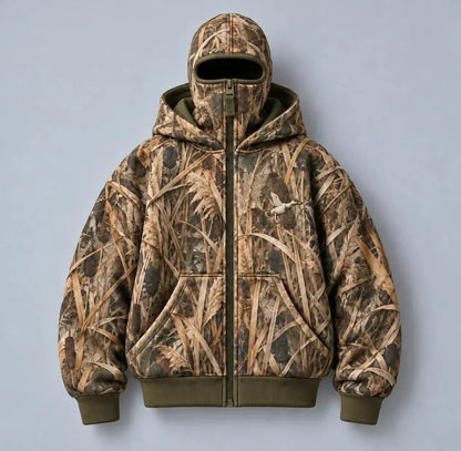 🦌 HunterZip Hunting Hoodie – Built-In Face Mask for Cold-Weather Adventures