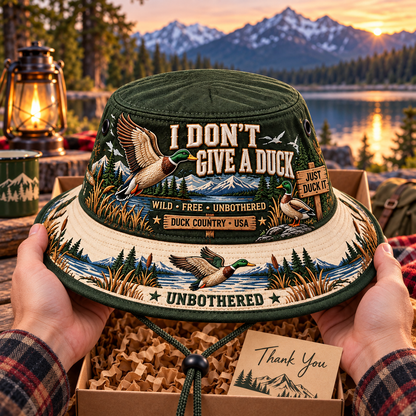 🦆🌲 I Don’t Give a Duck Boonie Hat — Wild, Free & Unbothered