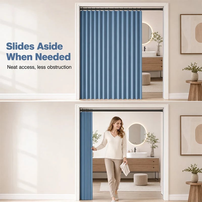 🎉⏰🔥LIMITED TIME 49% OFF! ⭐No-Drill Magnetic Accordion Door Curtain