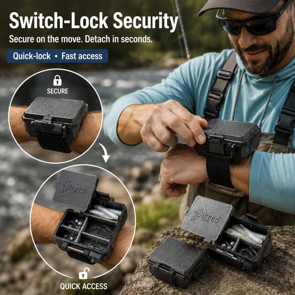 🐟Wearable Micro Tackle Box 🎣 | Modular Wrist Fishing Kit for Outdoor Explorers