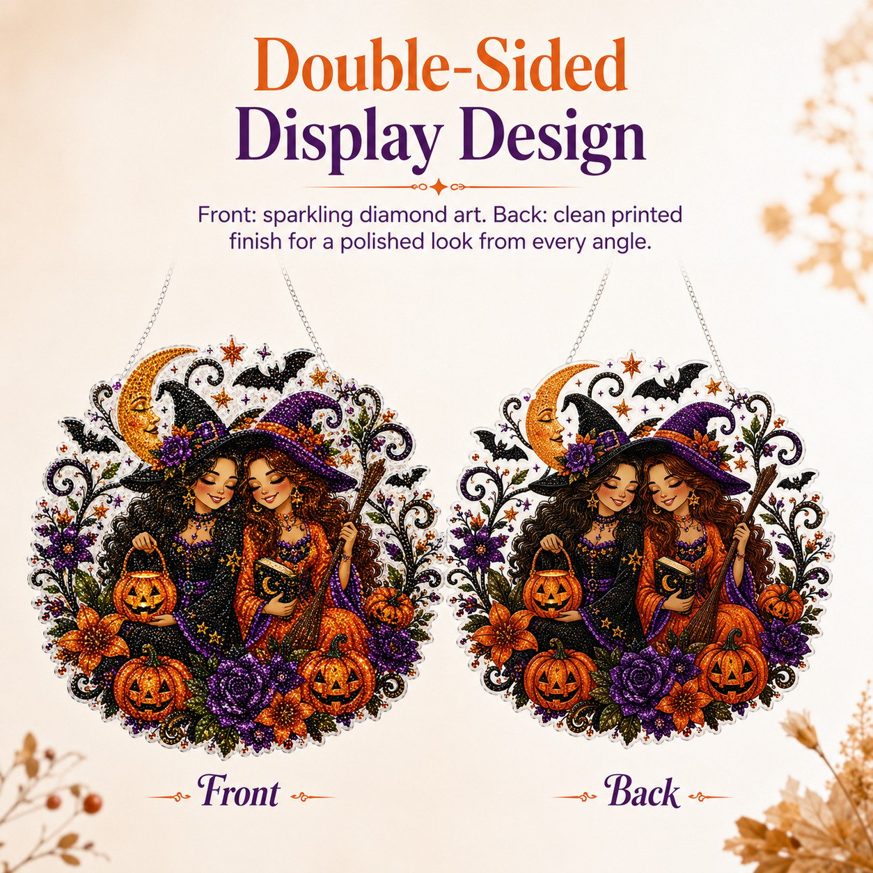 🧙‍♀️🎃Halloween Witch Friendship Diamond Art Window Suncatcher
