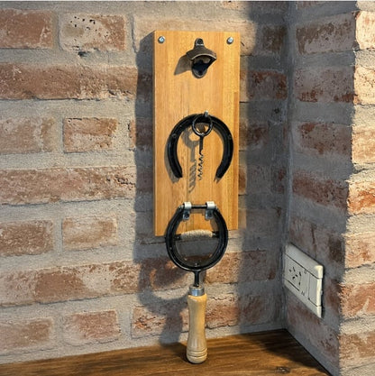 Wall Mounted Horseshoe Bottle Opener