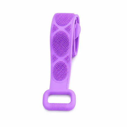 🛁 Silicone Bath Brush Back Scrubber with Handles – Double-Sided Exfoliating Shower Body Brush with Mesh Sponge for Deep Cleaning