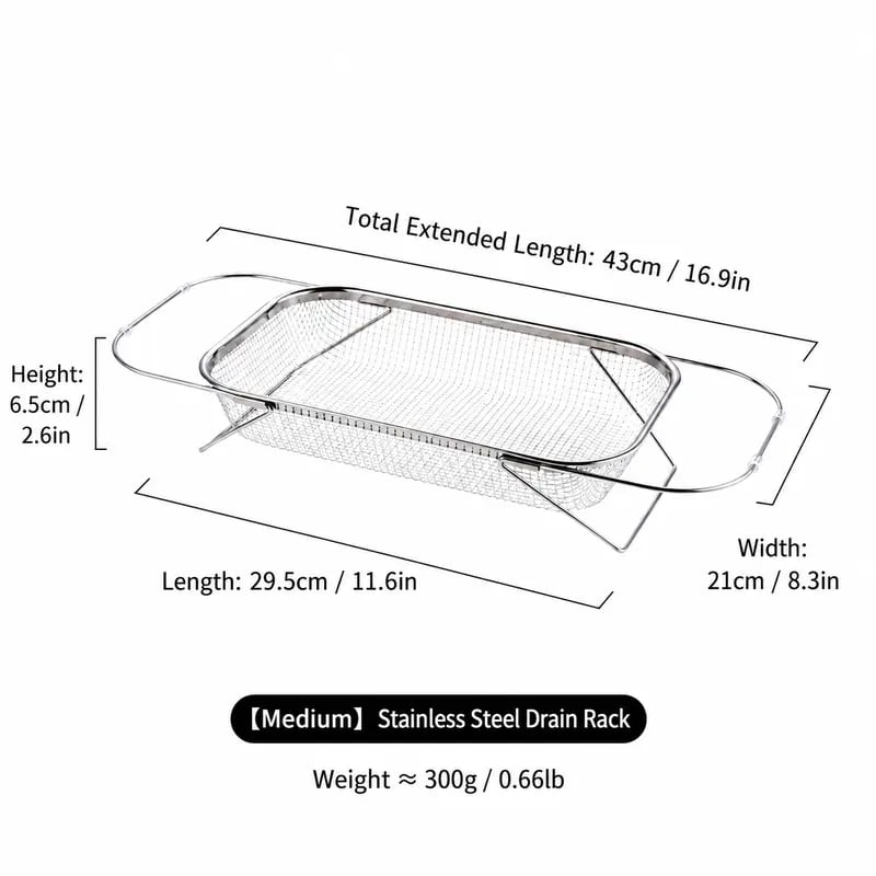 Stainless Steel Expandable Over-The-Sink Colander