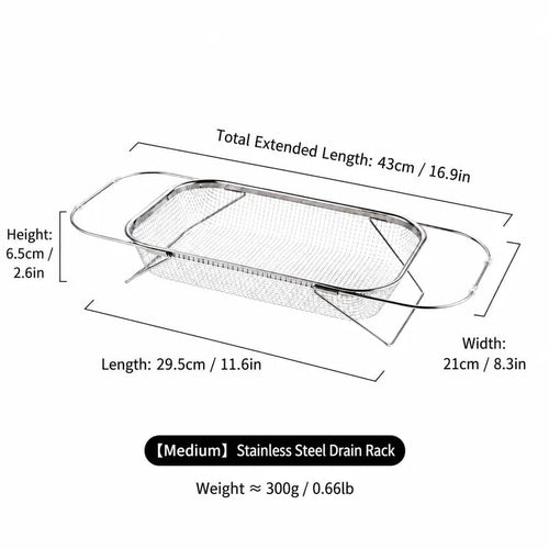 Stainless Steel Expandable Over-The-Sink Colander