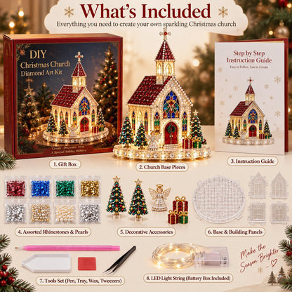 ✨🔥Sparkling Christmas Church DIY Gem Art Kit