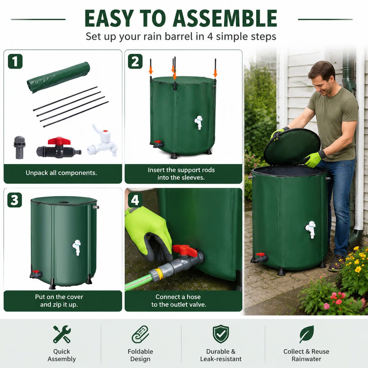 🌧️ Collapsible Rainwater Barrel