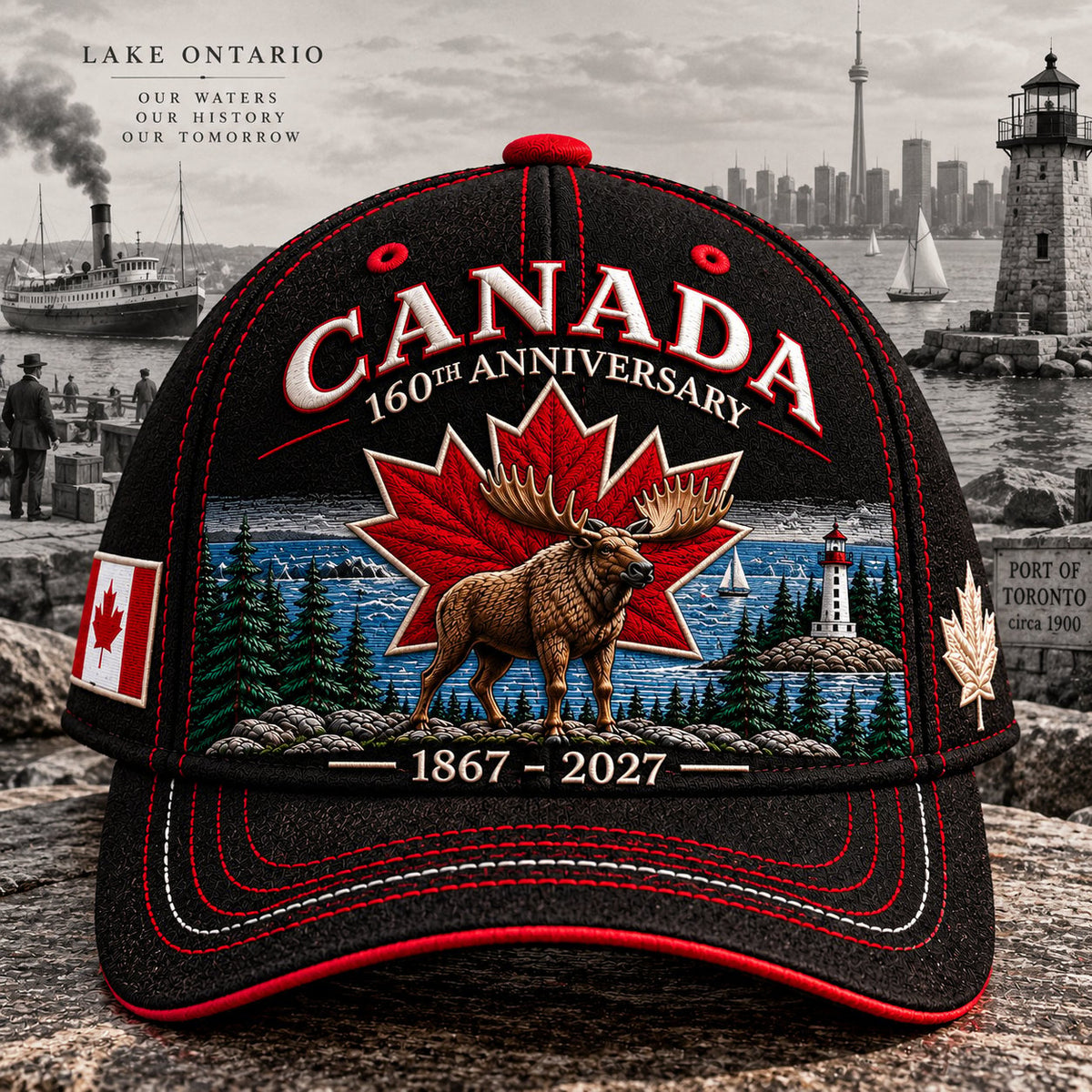 🎉 50% OFF | 🍁 Canada 160th Anniversary Embroidered Cap – 3 Colors
