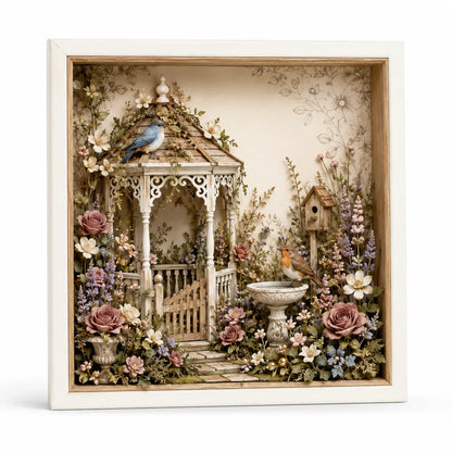 🌷DIY 3D English Cottage Garden Shadow Box Kit