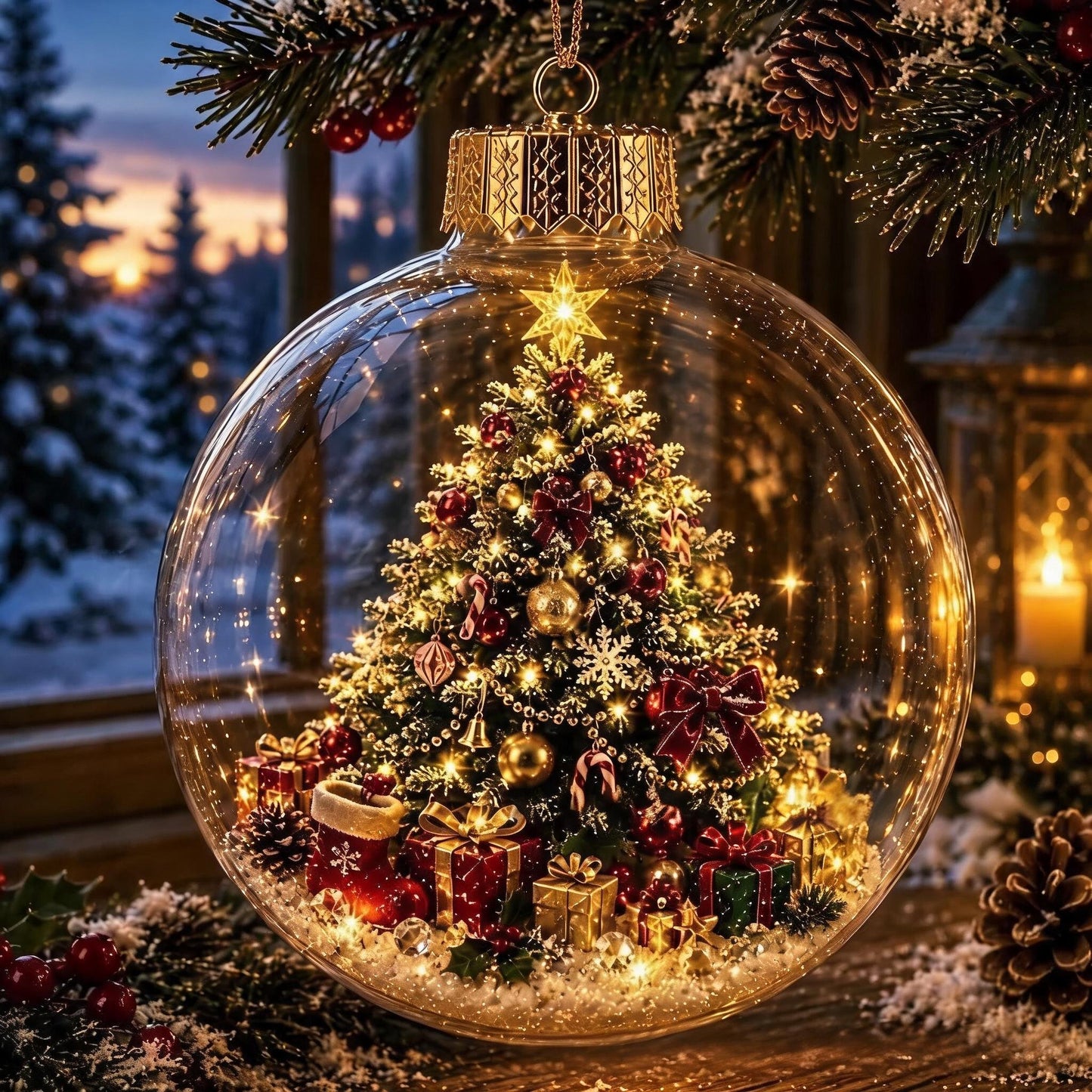 🎄Glowing Christmas Diorama Ornament | Mini Light-Up Holiday Scenes with Cozy Warm Glow & Ready-to-Hang Design ✨