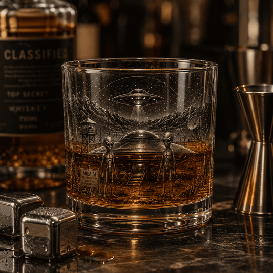 🛸 UFO Encounter Whiskey Glass — A Drink Beyond This World