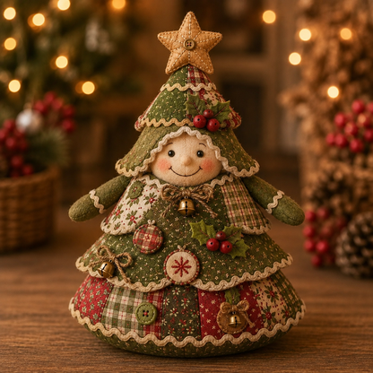 🎄 Christmas Fabric Doll DIY Kit