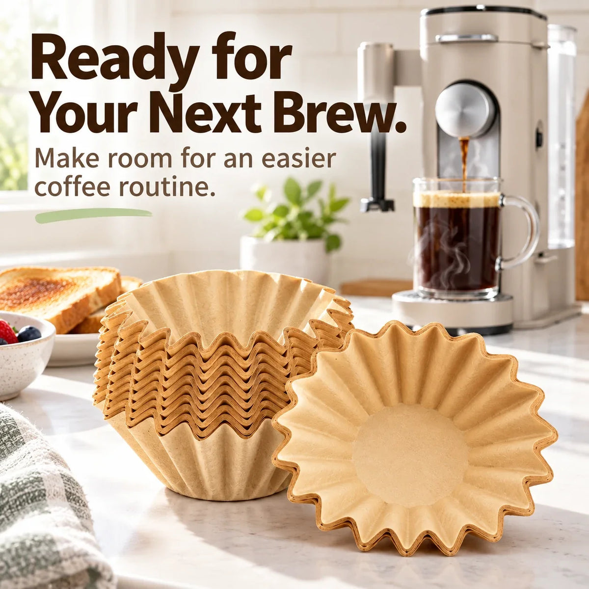 Basket-Style Paper Coffee Filters ☕ For Ninja PB041 & PB051