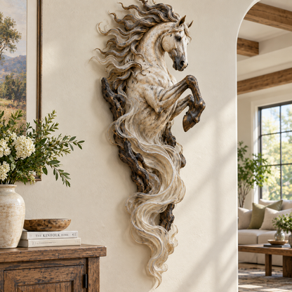 🔥Last Day 49% OFF -🐎 Emberlight Rearing Horse Wall Sculpture | Illuminated 3D Decor