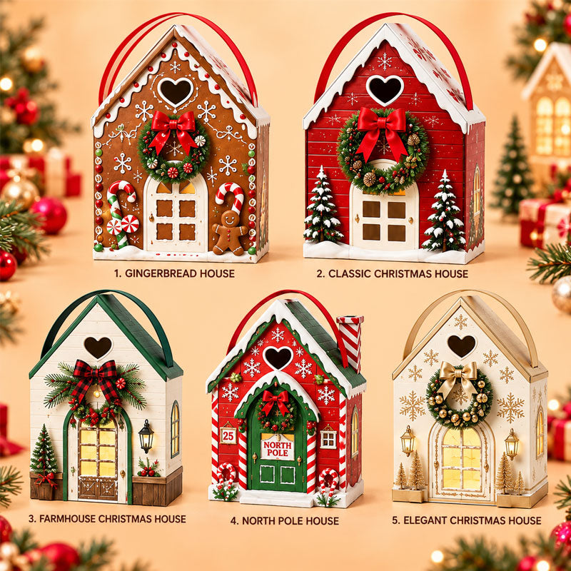 🏠Christmas Magic House Gift Box – Creative 3D Handheld Holiday Gift Packaging