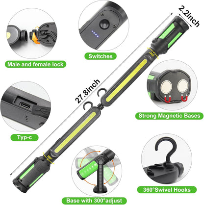 🔥Waterproof Work Light for Mechanic, 2400LM LED, 4400mAh Rechargeable