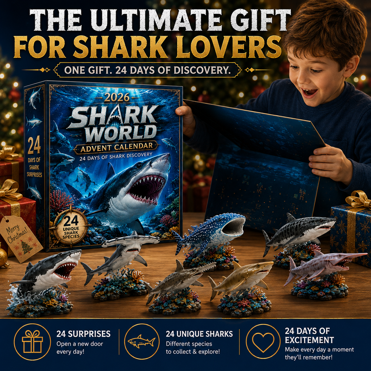 🔥50% Off Today Only-🦈 2026 Shark World Advent Calendar