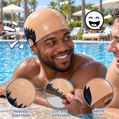 😂 Realistic Bald Head Swim Cap | Funny Pool Party Prank