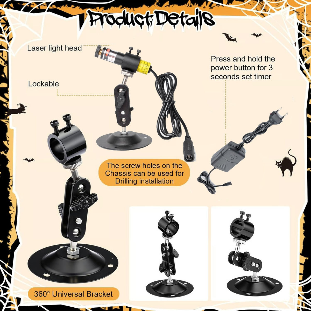 👻Green Laser Swamp Light Set | 360° Adjustable | Spooky Atmosphere Creator