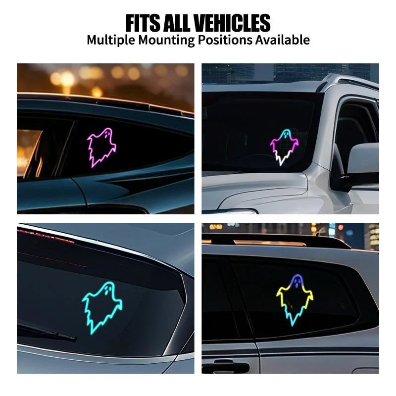 🔥LAST DAY 50% OFF - 🎃 Halloween Solar LED Multi-Shape Neon Light – Wireless Car & Room Decor
