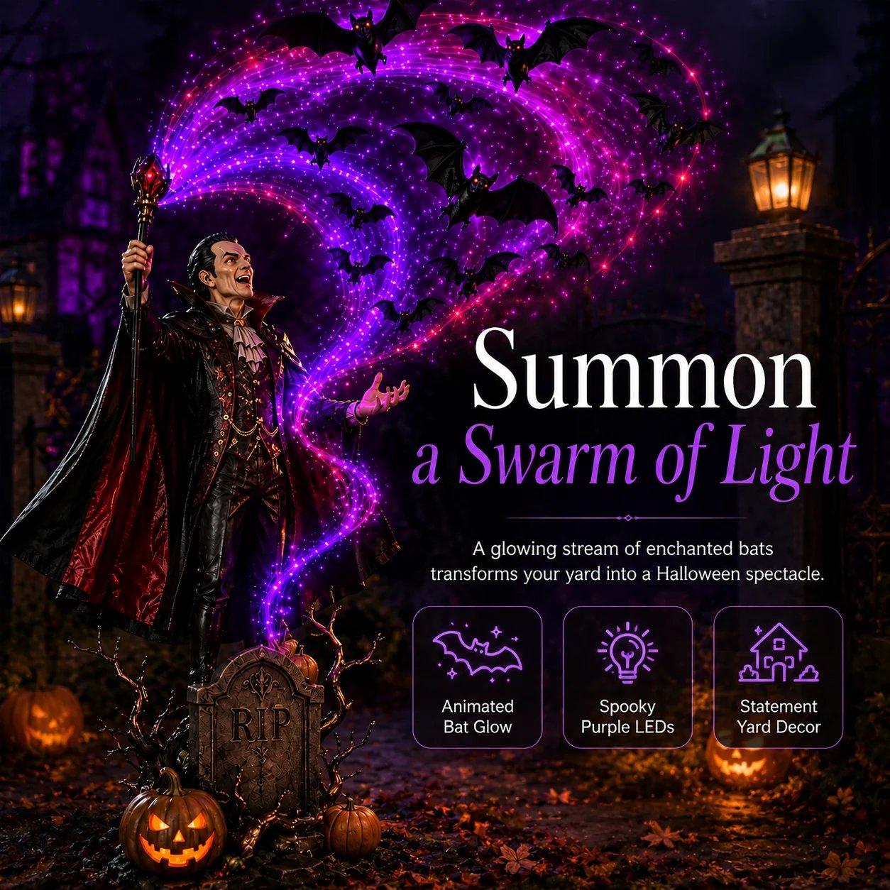 🎃Today 50% OFF - 🦇Vampire Summoning Bats Garden Light