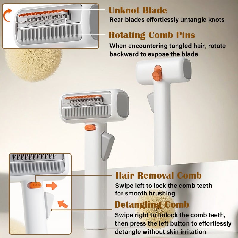 💥🏆2026 SALE - 2-IN-1 Pet Self-Detangling & Grooming Comb