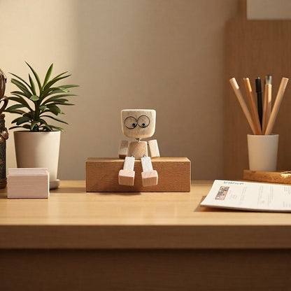 🎁Last Day 50% OFF😊Change The Mood With A Simple Swap - Handmade Swaying Wooden Figure With 12 Magnetic Expressions🎁
