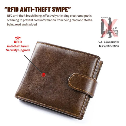 💼Top-Grain Leather Wallet for Men & Women – Bi-Fold / Tri-Fold with Coin Pocket & Multiple Card Slots