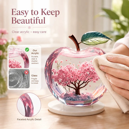 Preserved Cherry Blossom Apple Ornament Eternal Spring Floral Decor For Home Desktop Display