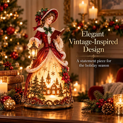 🎄 Victorian Christmas Caroler Lady Lamp | Lighted Tabletop Decor