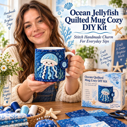 Ocean Jellyfish Quilted Mug Cozy DIY Kit