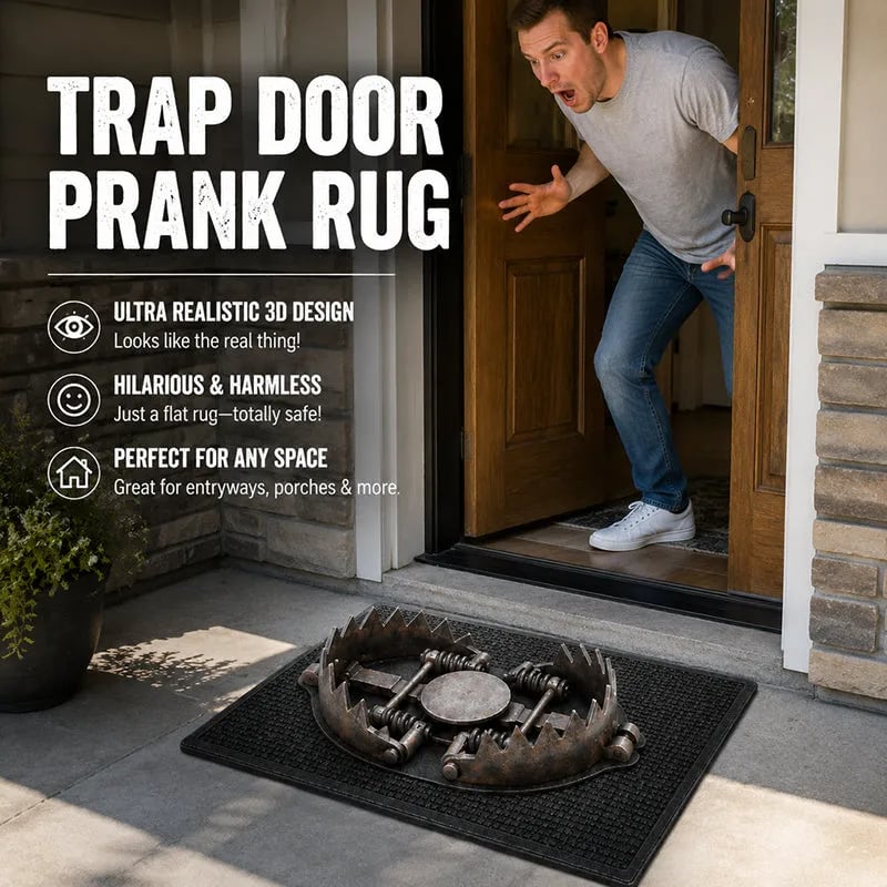 ⏳ Last Day 49% OFF –  😂  3D Bear Trap Illusion Doormat | Hyper-Realistic Rusted Trap Design with Soft Flexible Rubber, Detailed Teeth & Spring Effects 😱✨