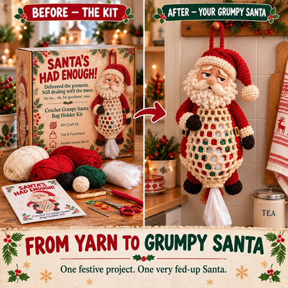 ⏳ Last Day 49% OFF – 🧶 Beginner-Friendly Christmas Crochet Bag Holder DIY Kit | 4 Festive Designs with Yarn, Tools & Guide Included 🎄